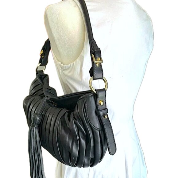 Paolo Masi Italian Designer Leather Hobo Shoulder Bag Adjustable Strap Vintage - Picture 5 of 9